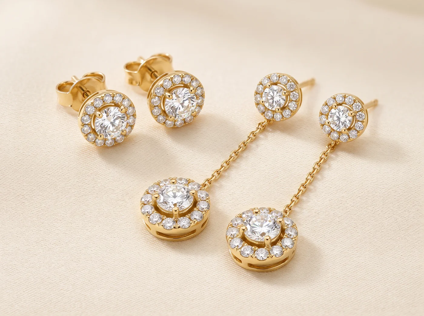 Ohrringe in Gelbgold mit Brillanten aus dem Sortiment von RT Goldrausch Reutlingen