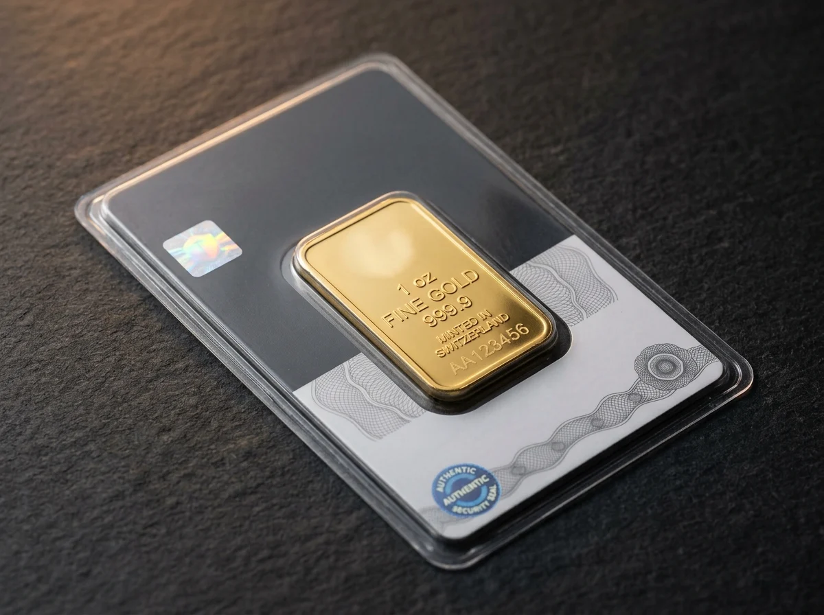 Geprägter Goldbarren im Blister mit Echtheitszertifikat bei RT Goldrausch Reutlingen